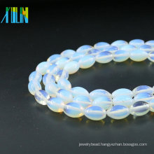 Wholesale Oval Shape DIY XA0008 Ethiopian Necklace Opal White Lab Color Created Opal Stone Loose Beads